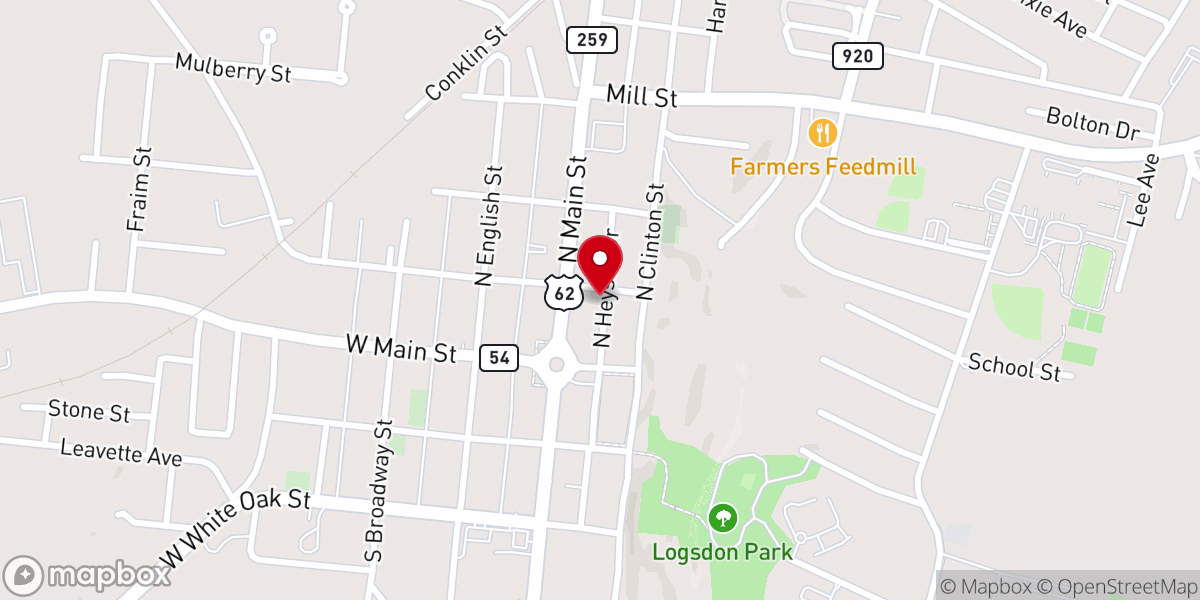 Map showing location of First Baptist Church | Leitchfield