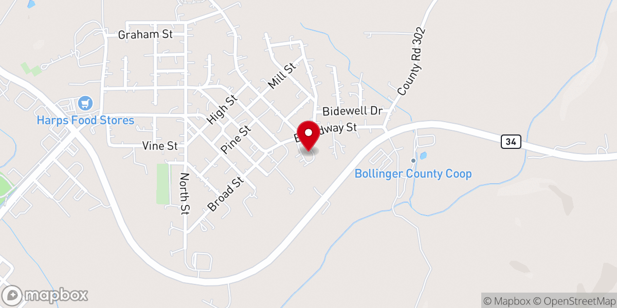 Map showing location of First Baptist Church Marble Hill