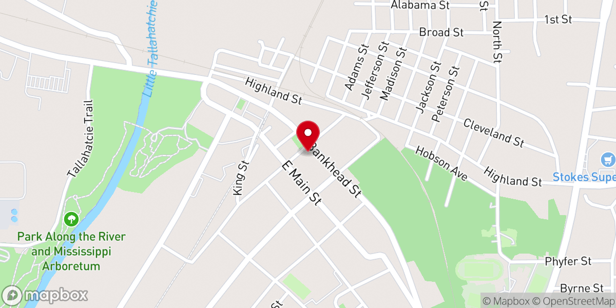 Map showing location of First Baptist Church New Albany
