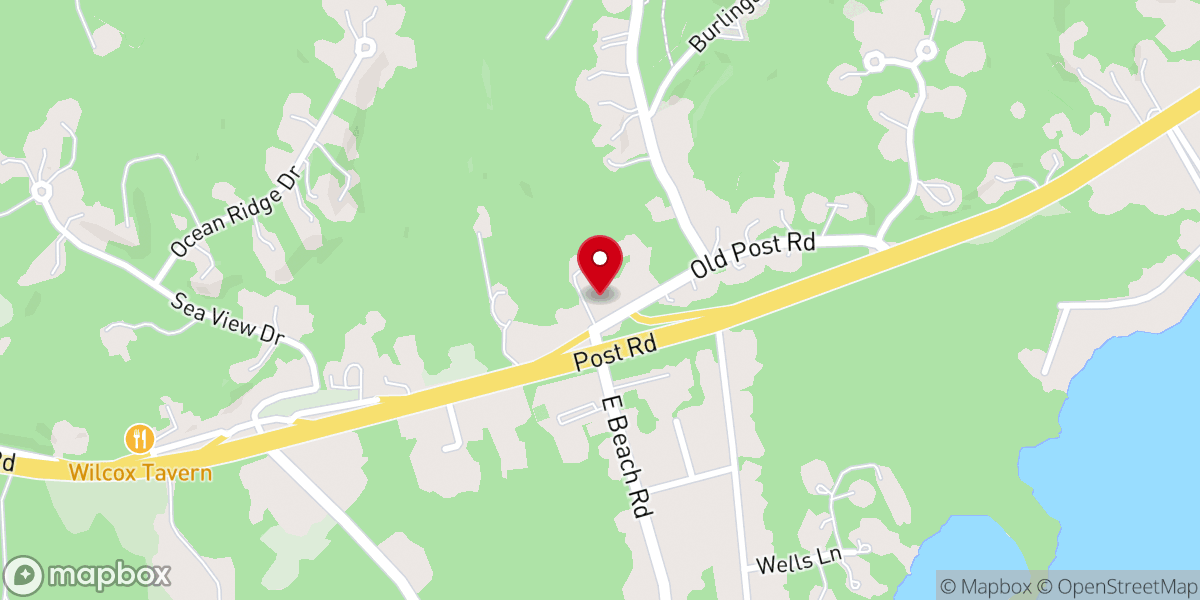 Map showing location of First Baptist Church of Charlestown at Quonochontaug