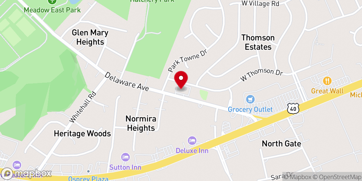 Map showing location of First Baptist Church of Elkton