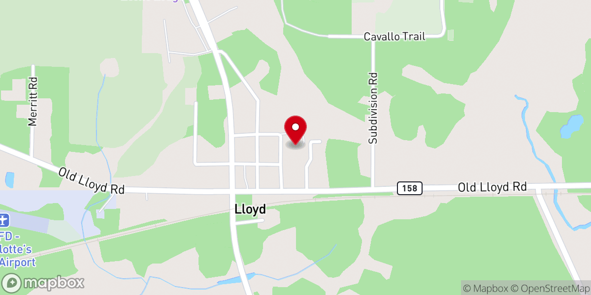Map showing location of First Baptist Church of Lloyd