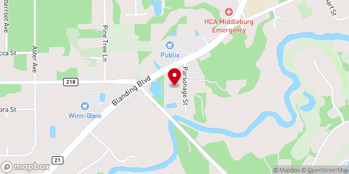 Map showing location of First Baptist Church of Middleburg