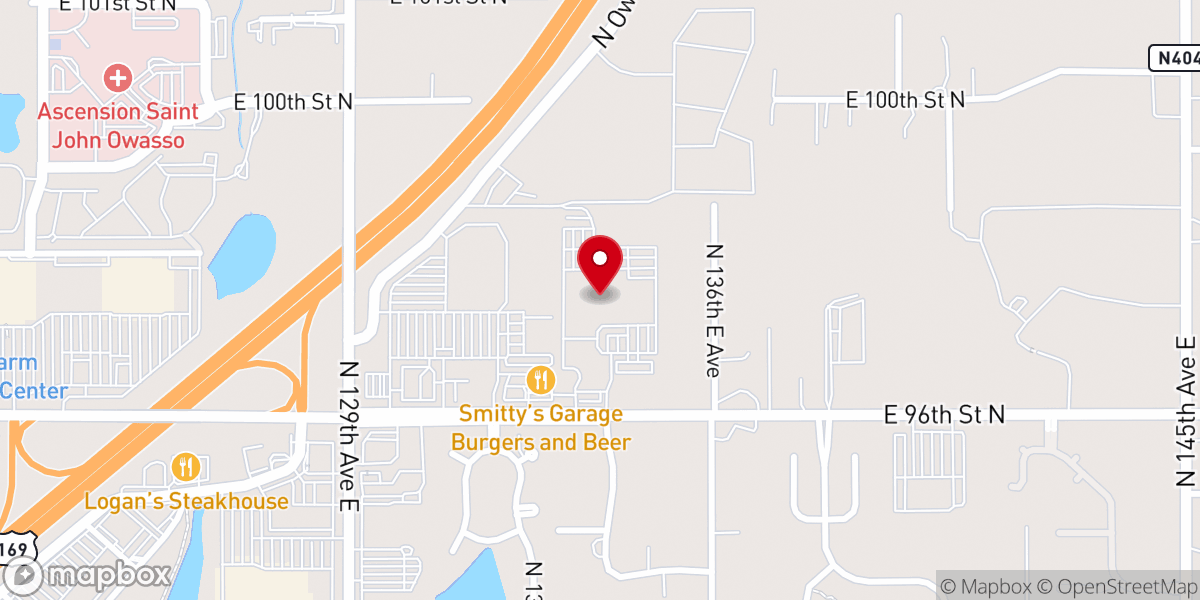 Map showing location of First Baptist Church Owasso