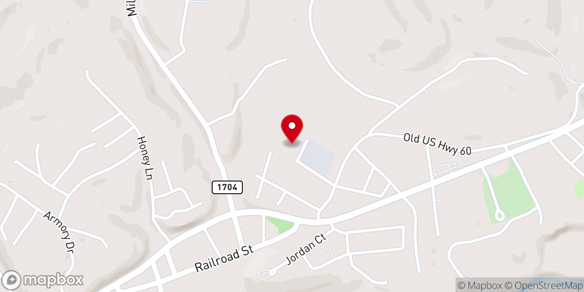 Map showing location of First Christian Church of Olive Hill