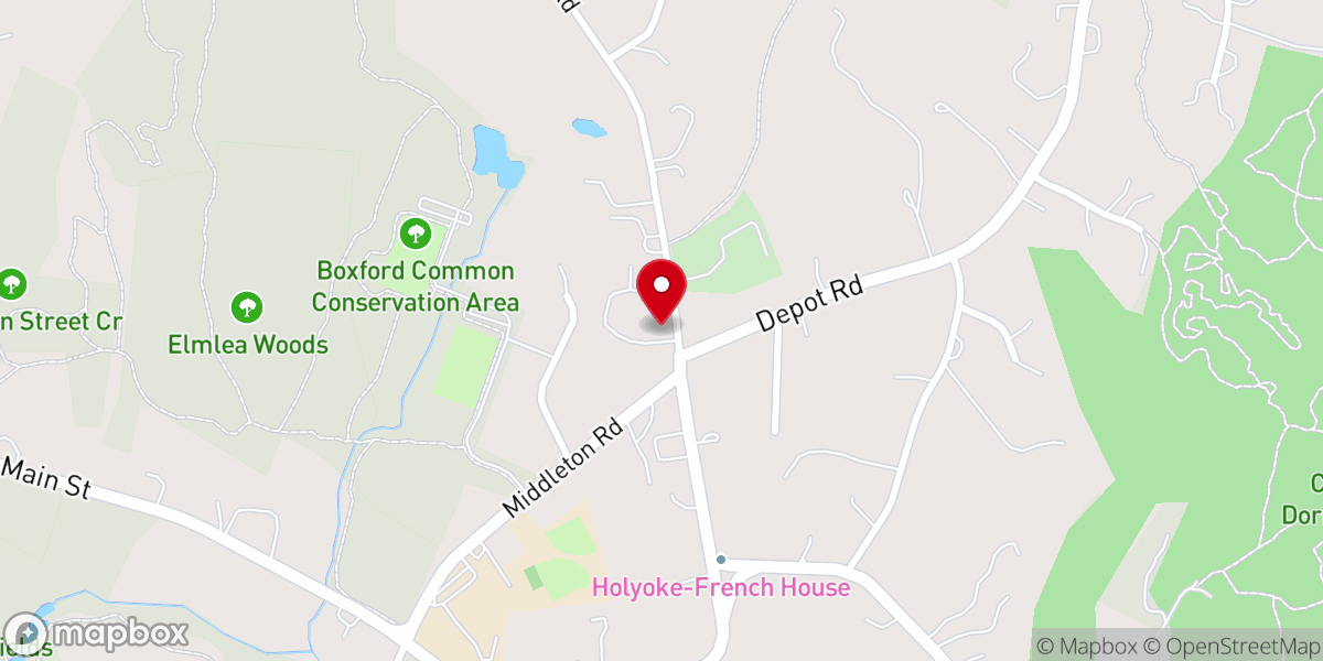 Map showing location of First Church Congregational Boxford