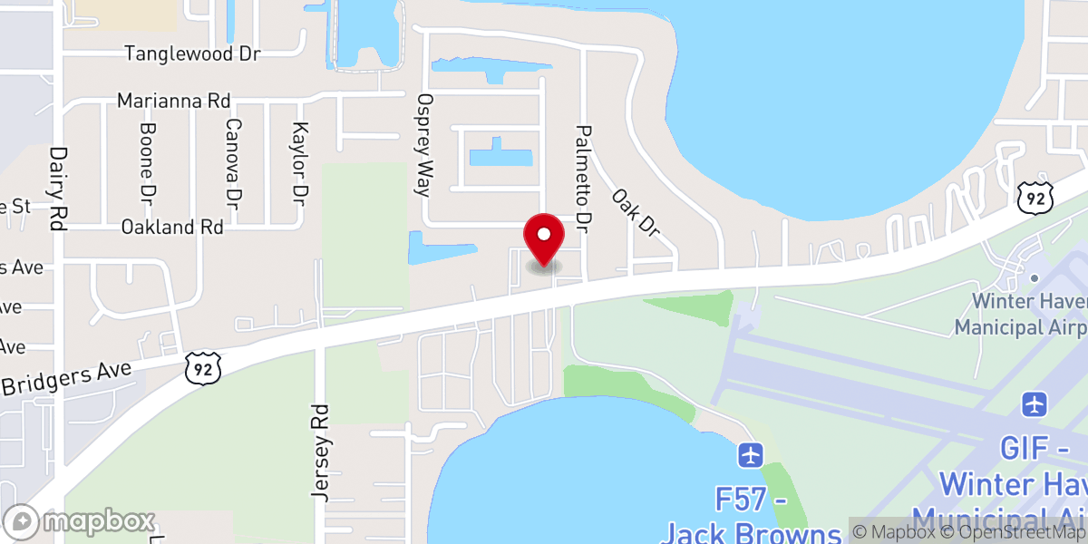 Map showing location of First Church of God Winter Haven