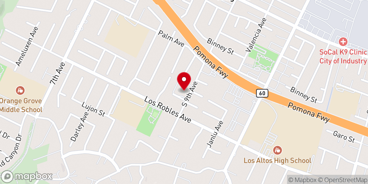 Map showing location of First Filipino-American United Methodist Church of San Gabriel Valley