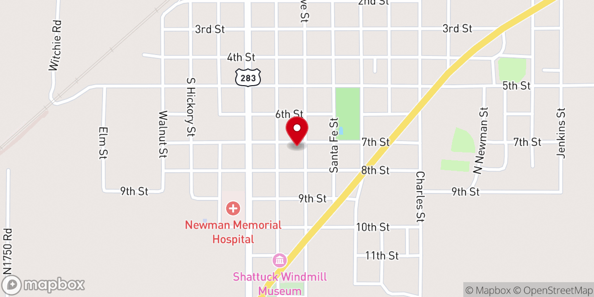 Map showing location of First Global Methodist Church