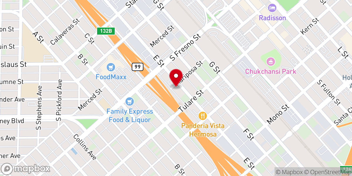 Map showing location of First Mexican Baptist Church