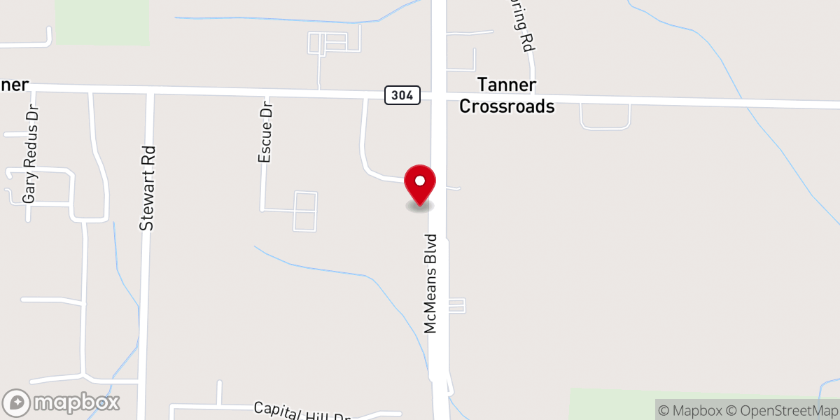 Map showing location of First Pentecostal Church - Tanner