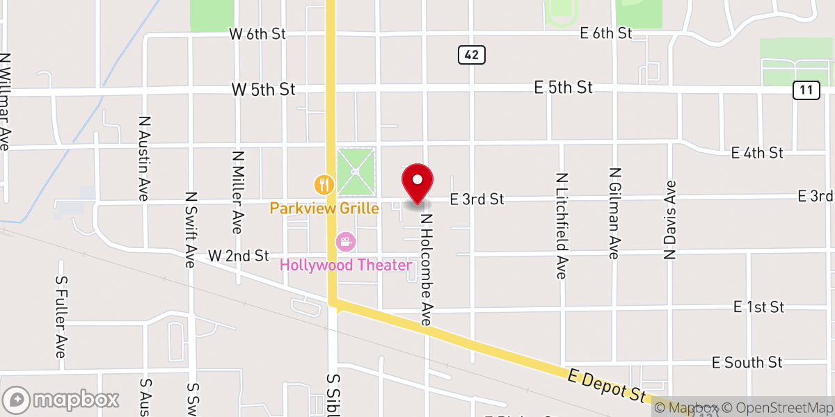 Map showing location of First Presbyterian Church of Litchfield