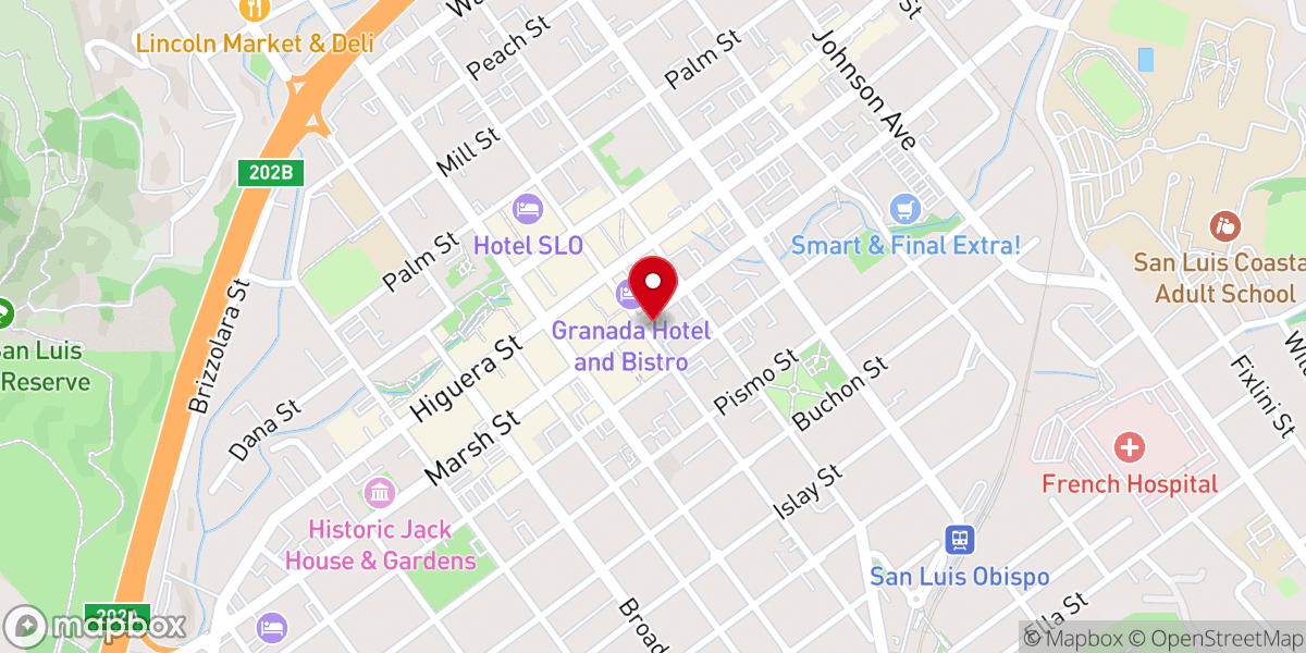 Map showing location of First Presbyterian Church of San Luis Obispo