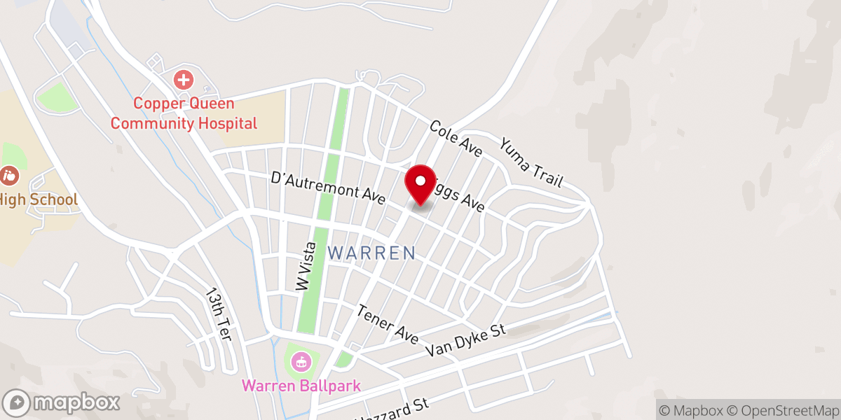 Map showing location of First Southern Baptist Church of Warren