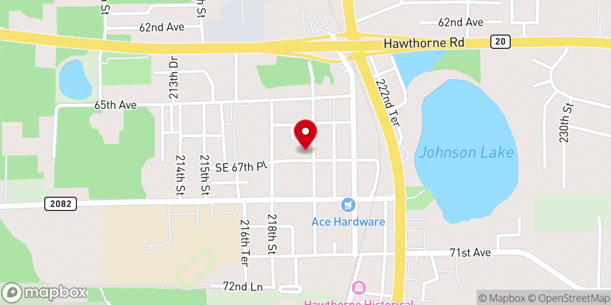 Map showing location of First United Methodist Church of Hawthorne