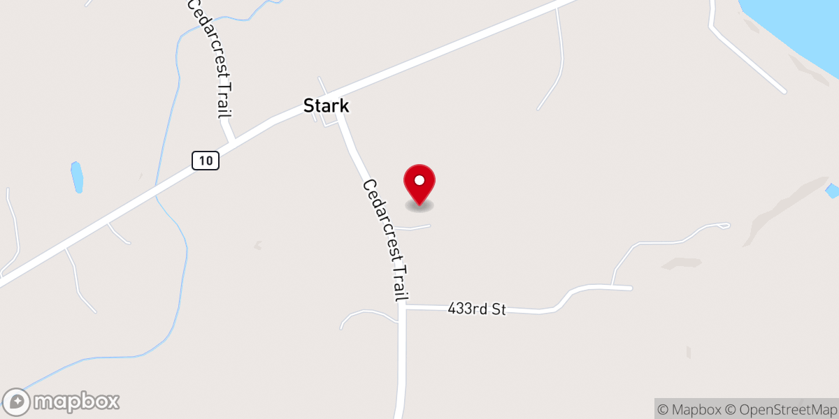 Map showing location of Fish Lake Lutheran Church