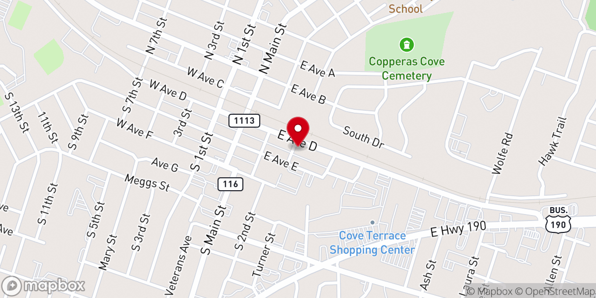 Map showing location of Five Hills Assembly of God