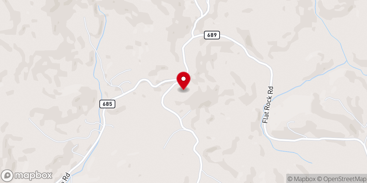 Map showing location of Flat Rock United Methodist Church