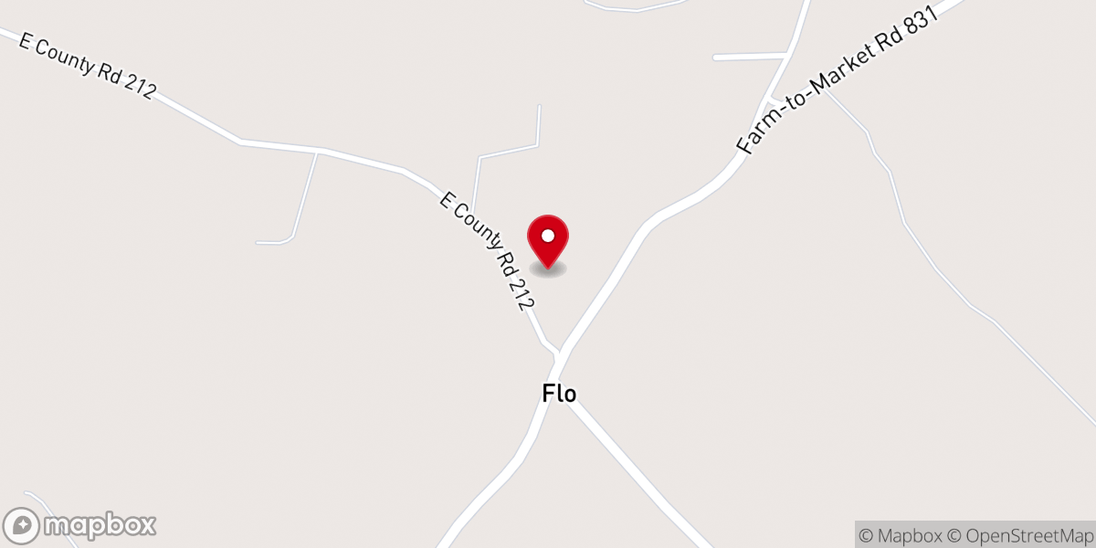 Map showing location of Flo Community Baptist Church