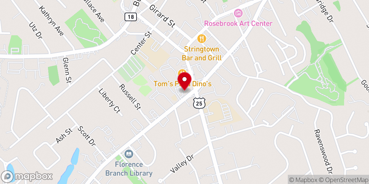 Map showing location of Florence Christian Church (Disciples of Christ)