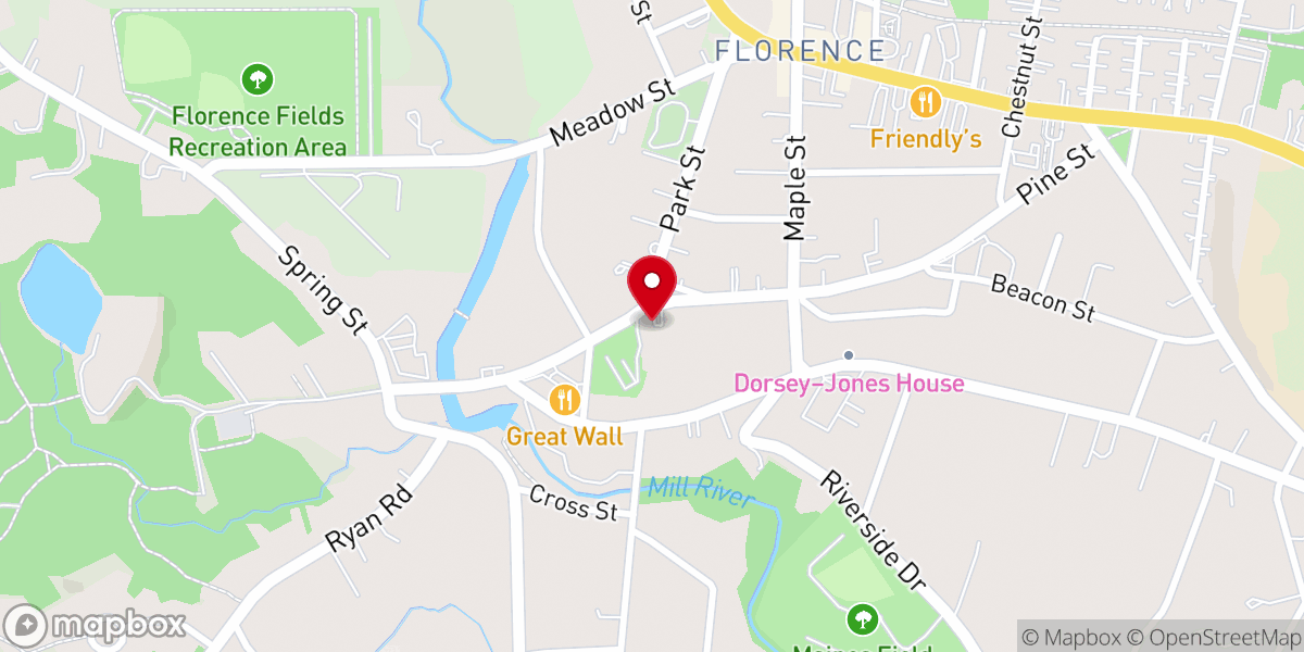 Map showing location of Florence Congregational Church