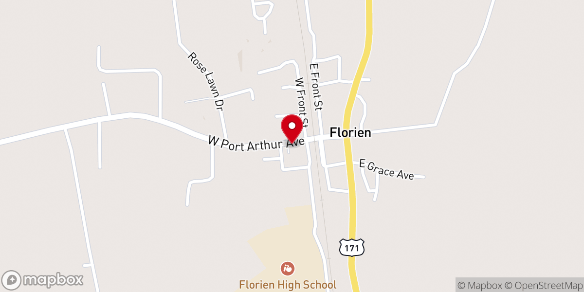Map showing location of Florien City Office