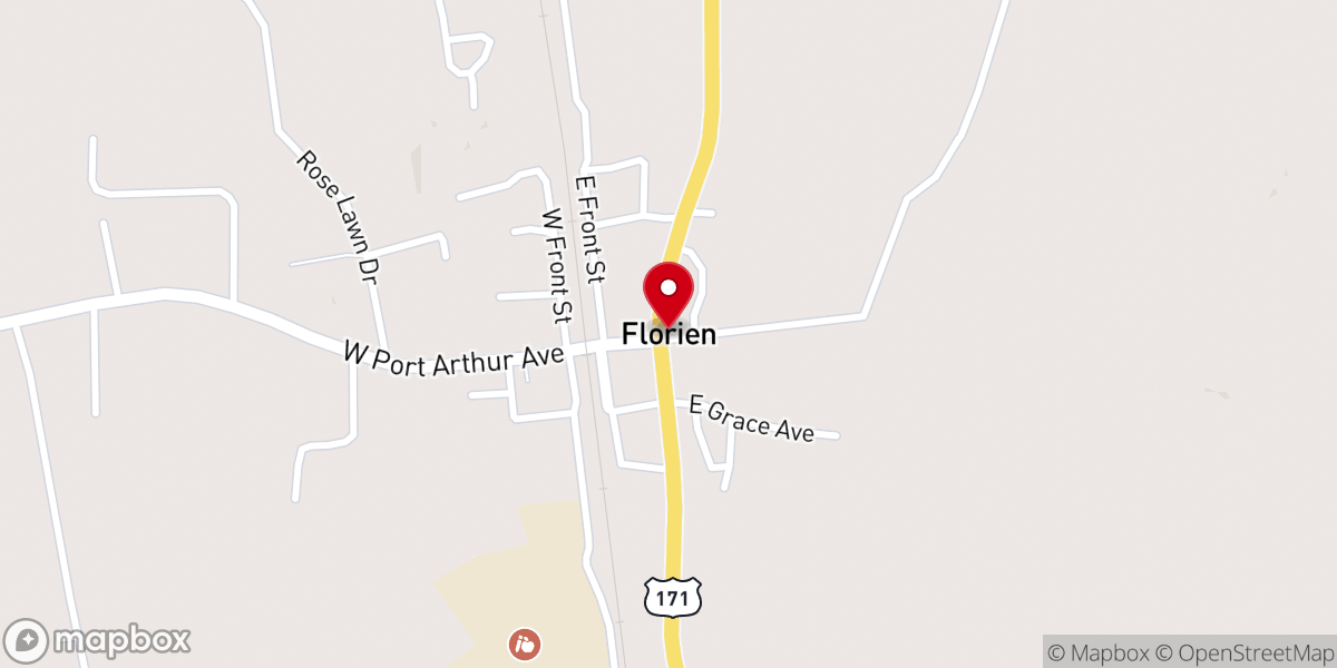 Map showing location of Florien