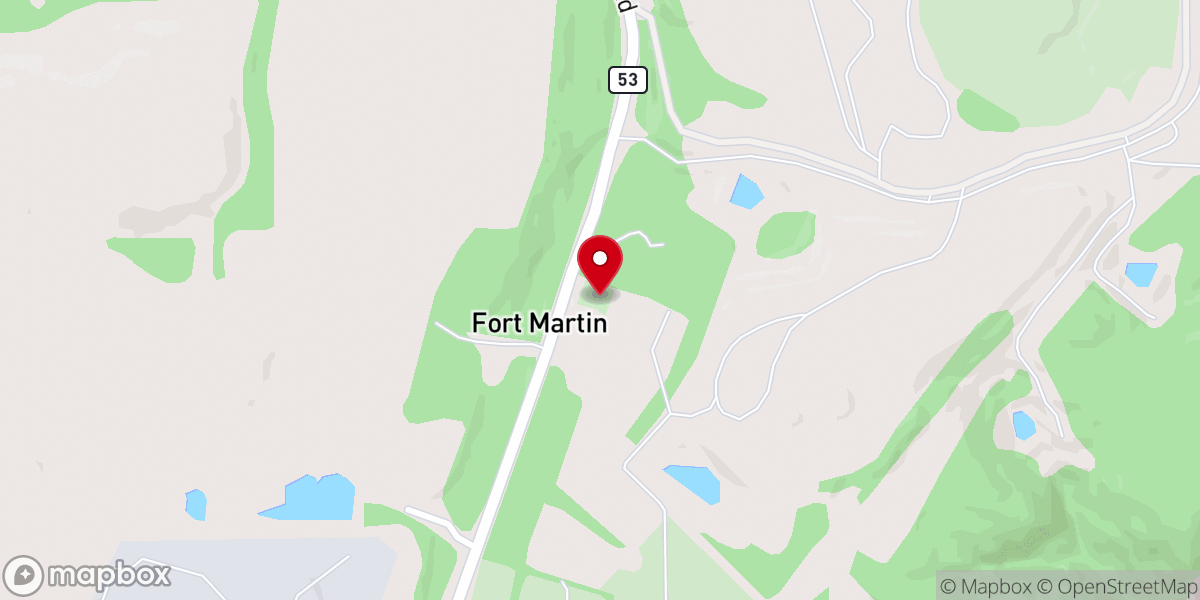 Map showing location of Fort Martin United Methodist Church