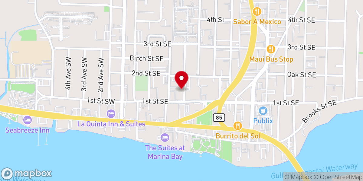 Map showing location of Fort Walton Beach First United Methodist Church