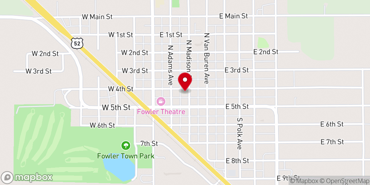 Map showing location of Fowler Christian Church