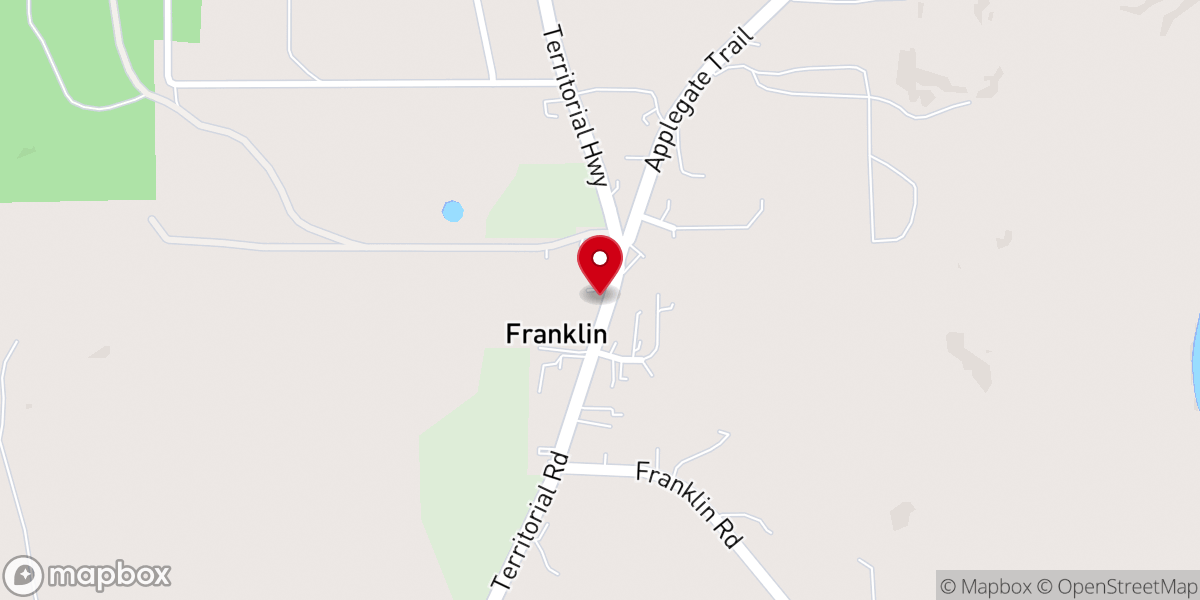 Map showing location of Franklin Christian Church