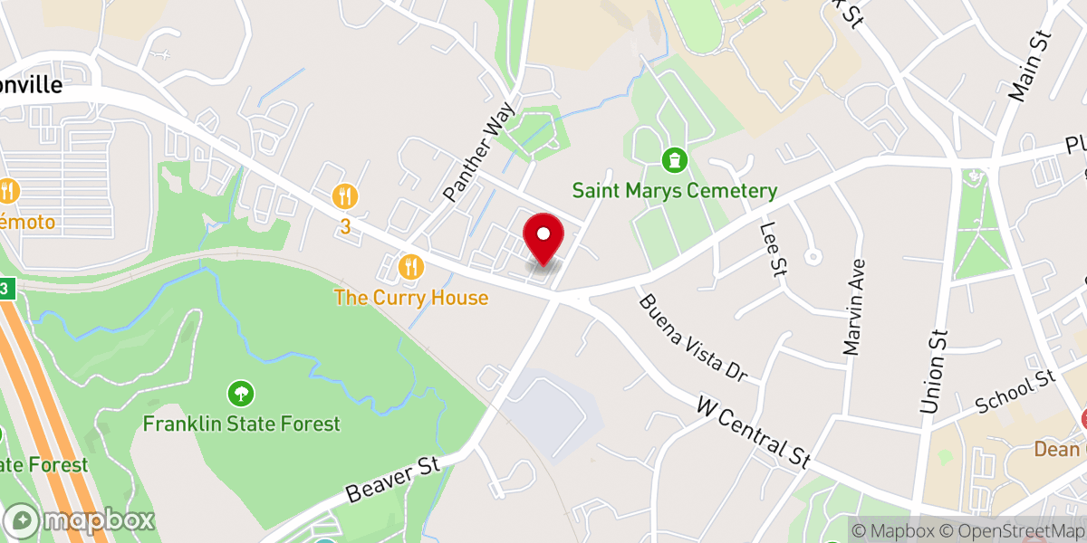 Map showing location of Franklin Food Pantry