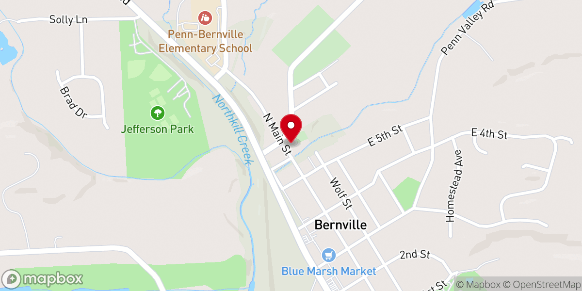 Map showing location of Friedens Lutheran Church