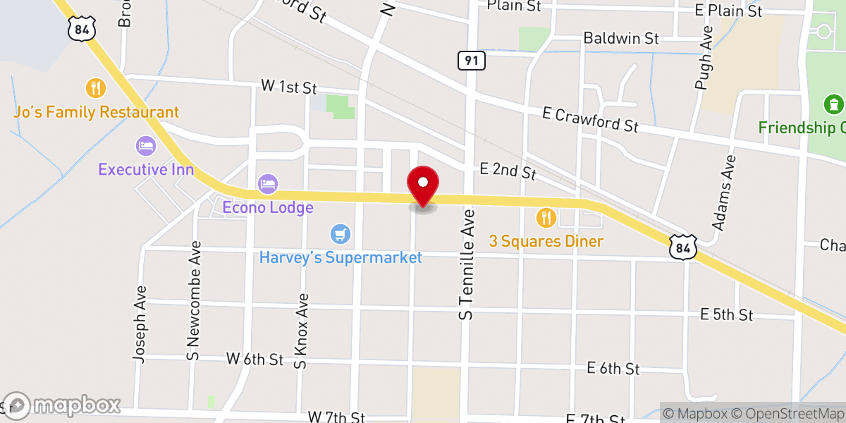 Map showing location of Friendship Methodist Church