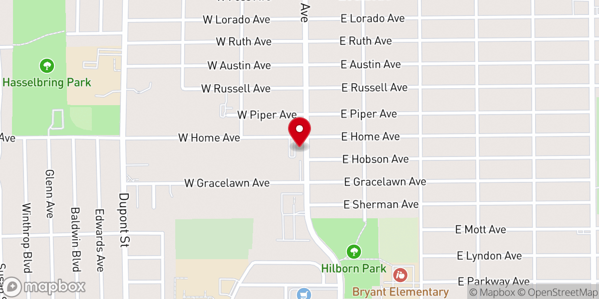 Map showing location of Full Gospel Christian Church