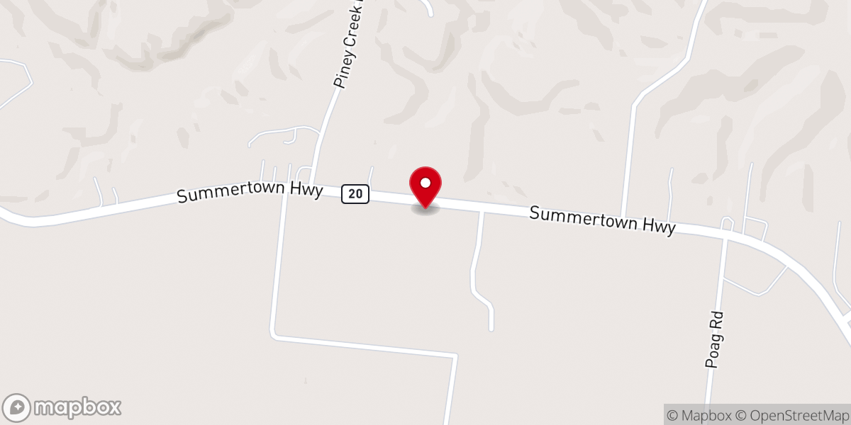 Map showing location of Garrett Baptist Church