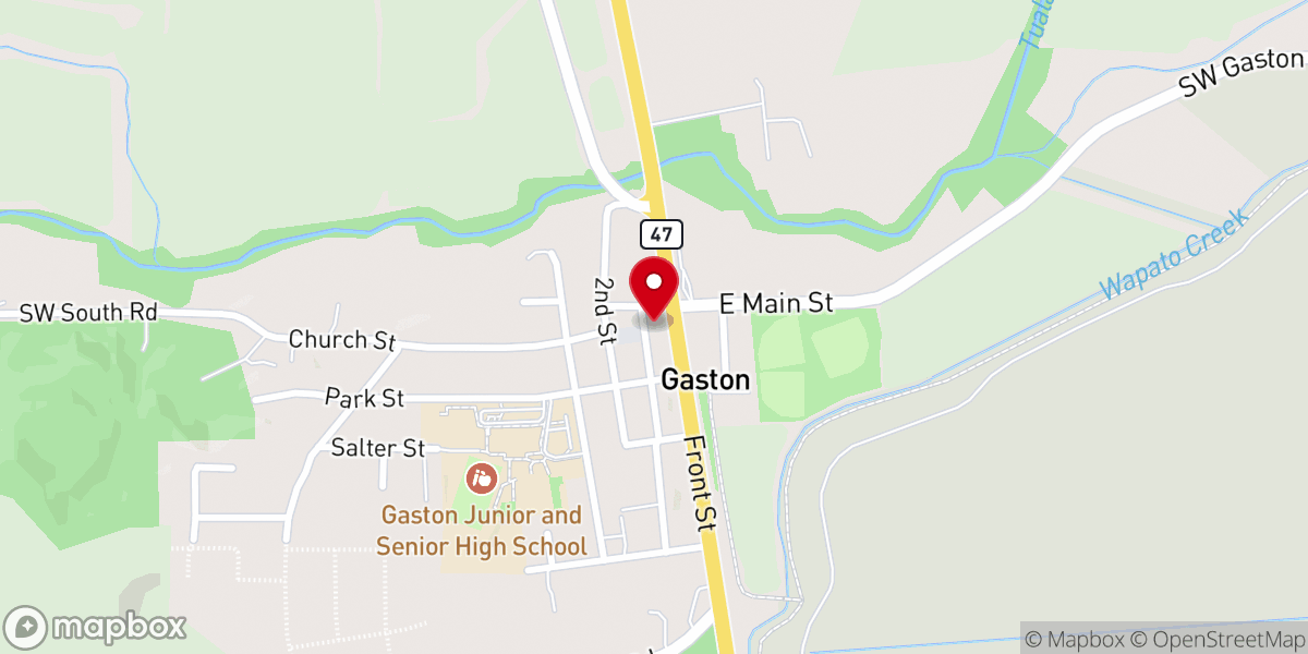 Map showing location of Gaston Food Pantry