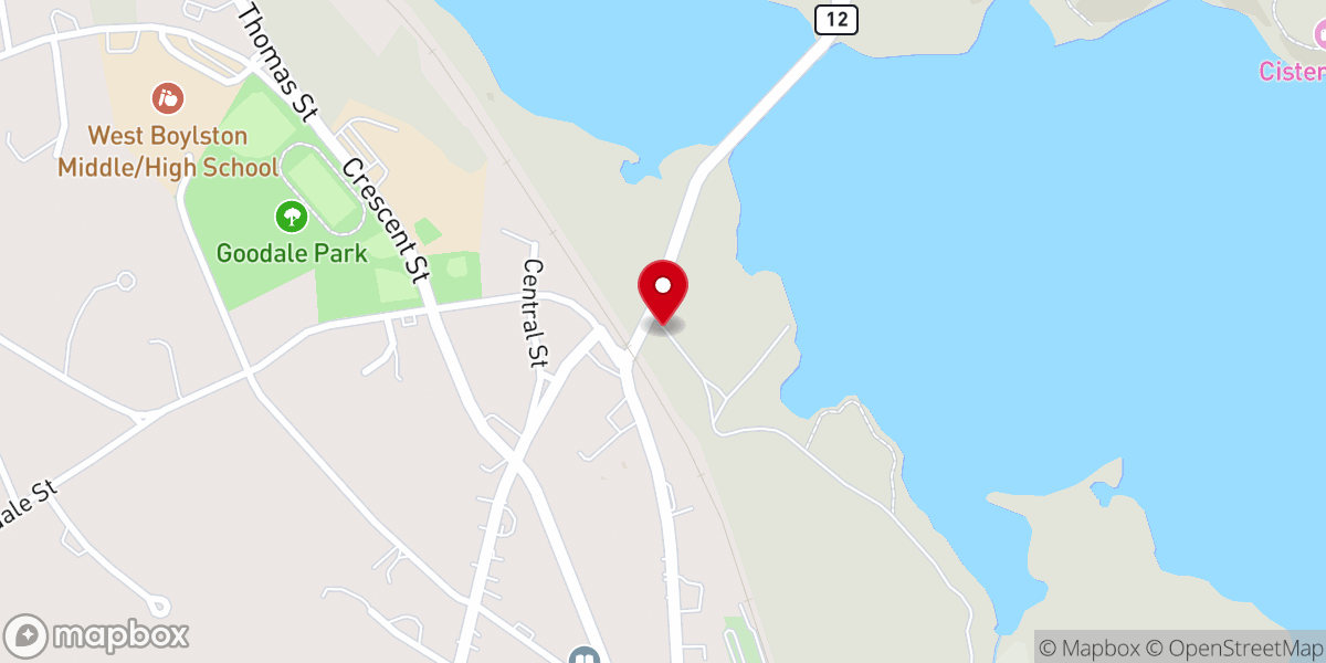 Map showing location of Gate 25 Mass DCR Wachusett Reservoir Parking