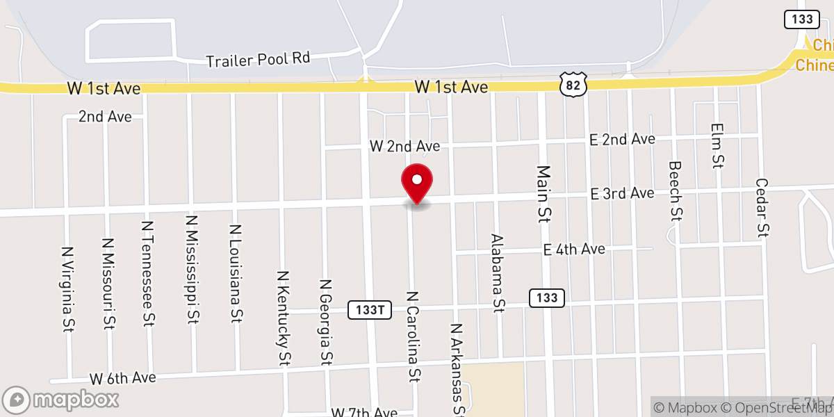 Map showing location of Gates Chapel AME Church