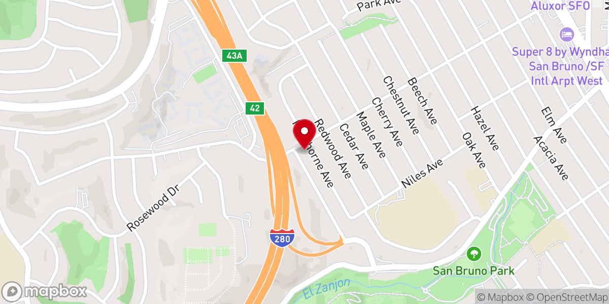 Map showing location of Genesis Worship Center