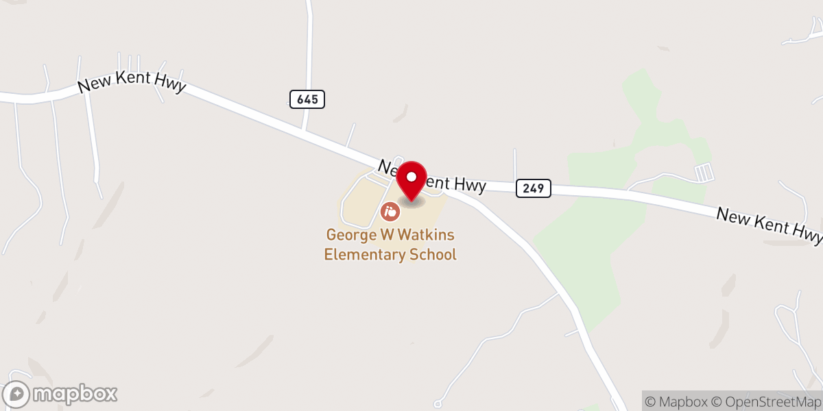 Map showing location of George W. Watkins Elementary School