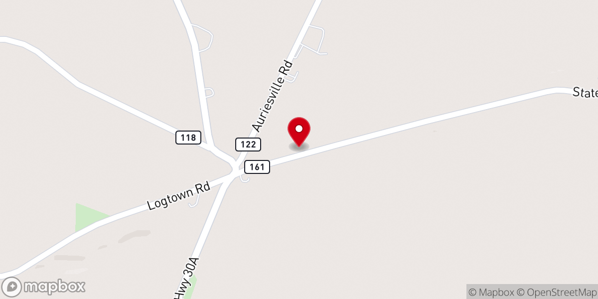 Map showing location of Glen Reformed Church