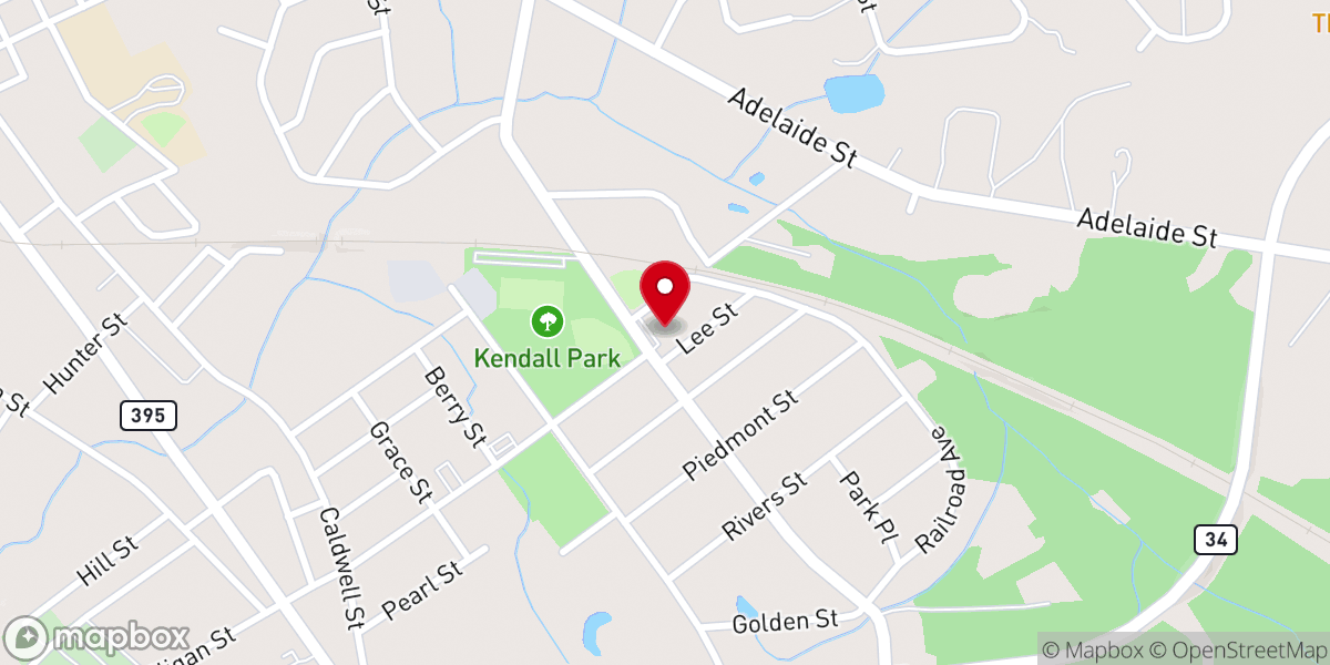 Map showing location of Glenn Street Baptist Church