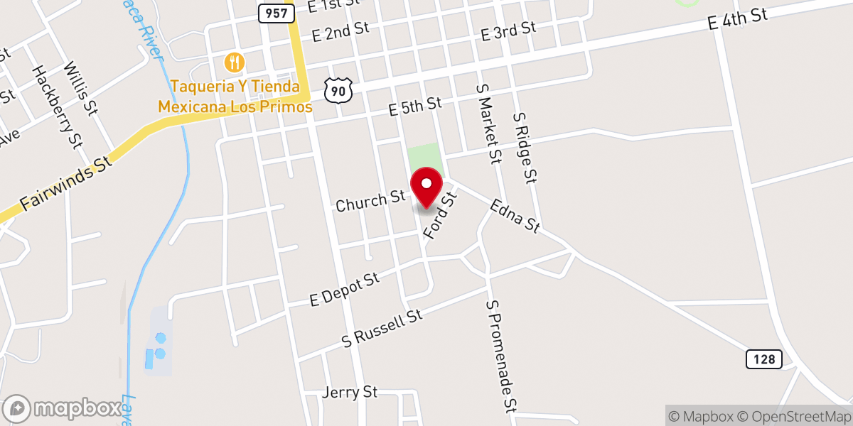 Map showing location of God's Worship Center