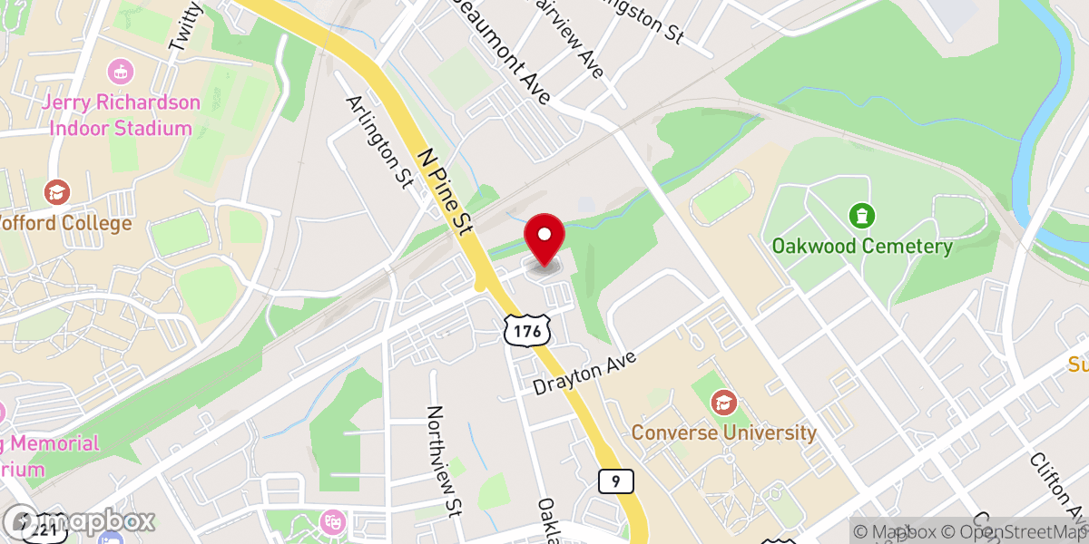 Map showing location of Golden Street Baptist Church