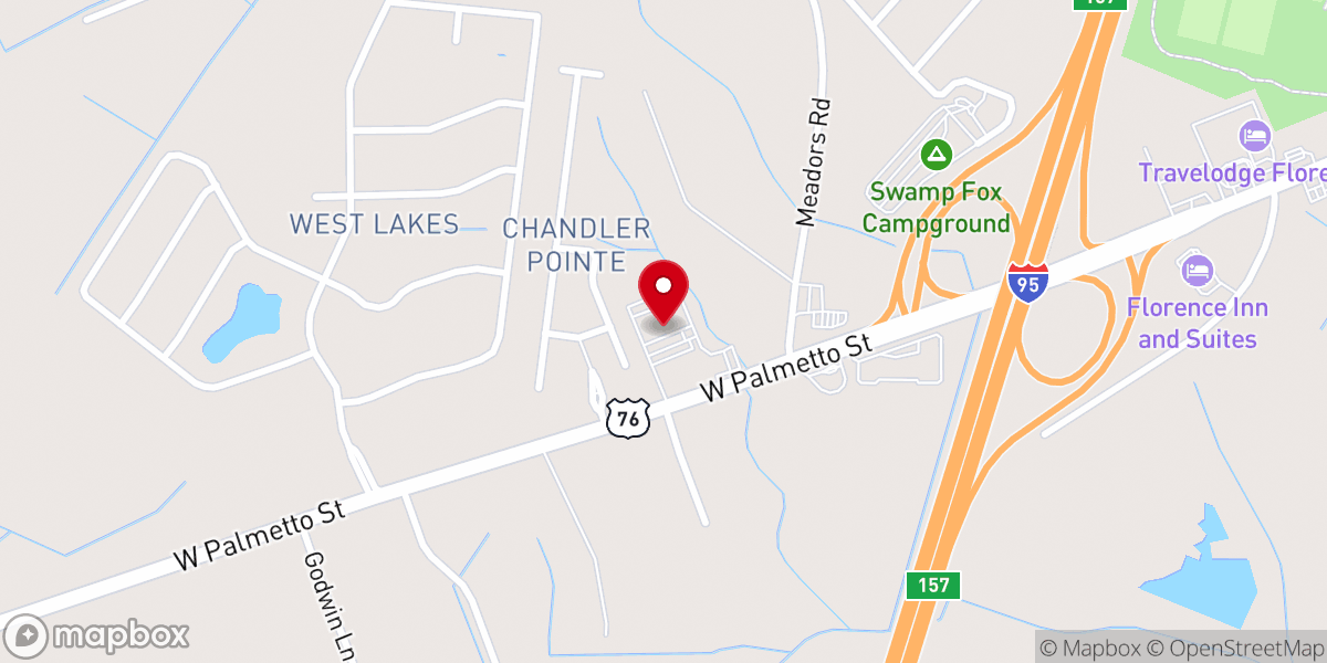 Map showing location of Gospel Temple Worship Center - Florence, SC