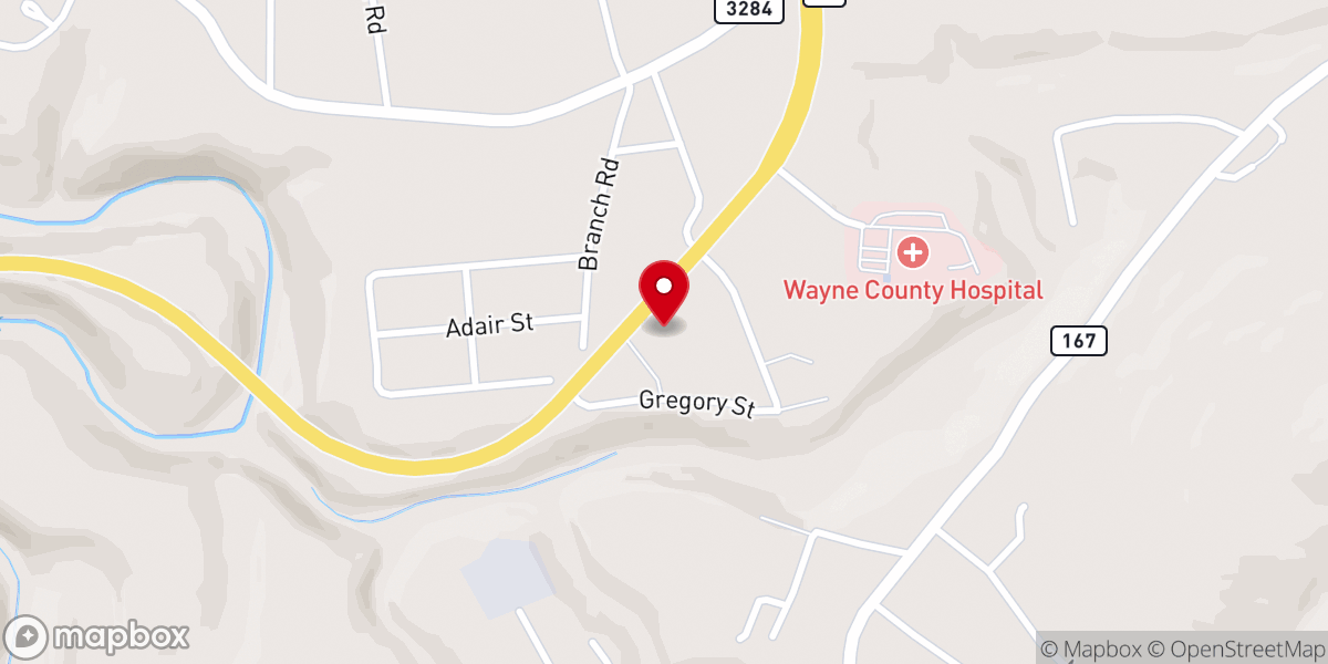 Map showing location of Grace Baptist Church~Monticello
