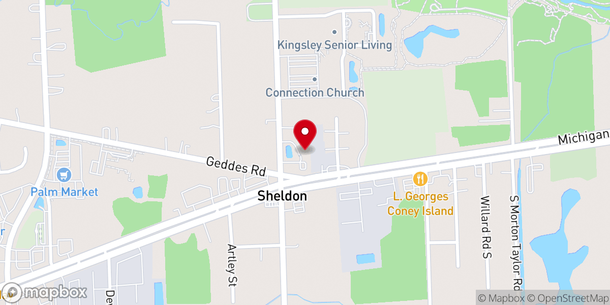 Map showing location of Grace Baptist Church of Canton, MI