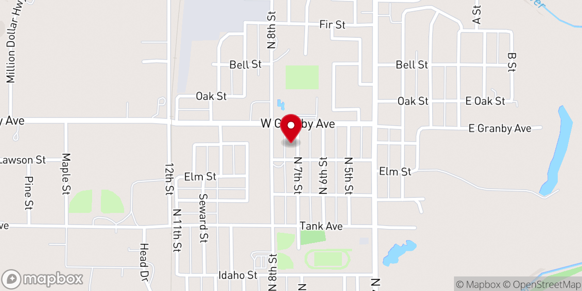 Map showing location of Grace Baptist Church of Neodesha KS