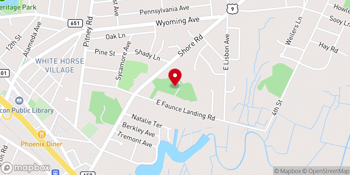 Map showing location of Grace Falls Church